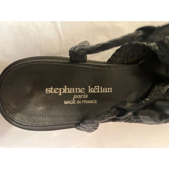 Vintage Stephane Kélian Black Woven Leather shoes Size: 5 MADÈ IN FRANCE - Picture 5 of 8